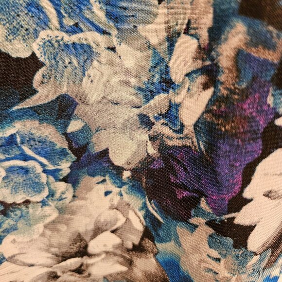 NWT JustFab Dress Womens XS Floral Bright Colorful Side Zip Black Lace Hi Lo Hem - Picture 7 of 16
